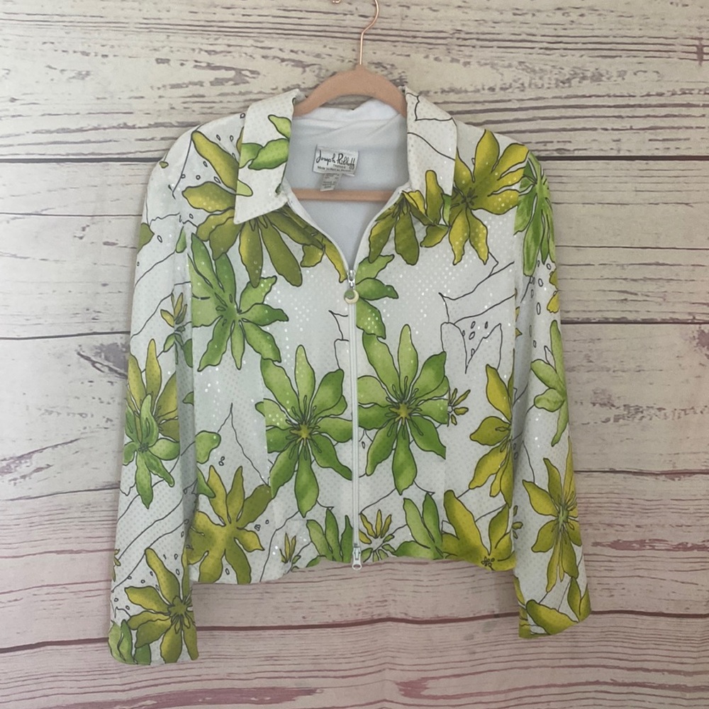 Joseph Ribkoff Green Floral Jacket